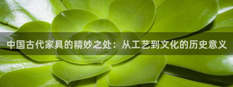 球盟会可以提现么：中国古代家具的精妙之处：从工艺到文化的历史
